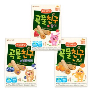 아이배냇 곡물친구, 40g, 1세트, 딸기1개+블루베리1개+감귤1개