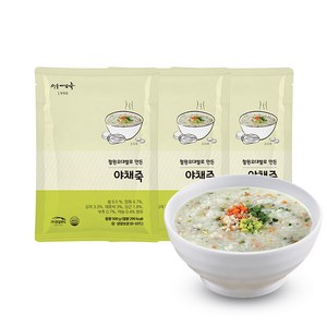 로뎀푸드 서울마님죽 야채죽 500g 3팩 SET [TG002], 3개