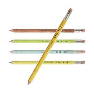 우드 샤프 0.5mm 낱개 1개 연필 모양 샤프펜 목재 상단노크 지우개내장 파스텔 컬러 필기구 선물, 파스텔블루
