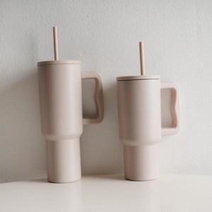 1.18리터 텀블러 대용량 손잡이 보온보냉, 887ml, 베이지, 1개