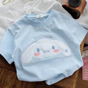 GOYES 산리오 귀여운 심플 티셔츠 반팔티 라운드넥 캐릭터 상의 여름반팔