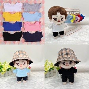 10cm 15cm 20cm 인형옷 이염 방지 용 기본 면티, 10cm 블랙 면티, 1개