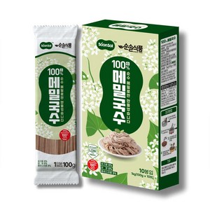 순솔 100% 메밀국수 1kg (100g 10개입) 소바면 메밀소바 비건면 무밀가루 무가당 무설탕 고단백질 당뇨국수 다이어트식단 들기름막국수, 1박스