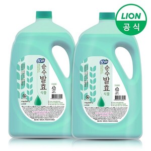 라이온 참그린 순수발효 식물 주방세제 용기4kg 2개, 3.87L