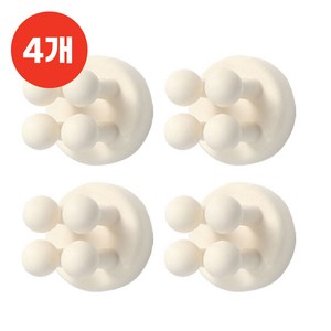 라이크썬데이 접착식 다용도 실리콘 칫솔걸이 4종, 4개, 아이보리