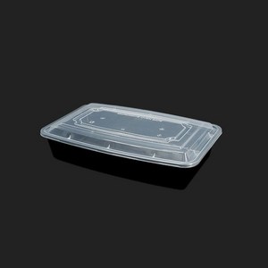 [박스] YQ-H98 블랙 사각용기 뚜껑포함, 150개