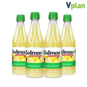 솔리몬 스퀴즈드 레몬즙 착즙 원액 4병 총 2L 레몬 수 주스, 500ml, 4개