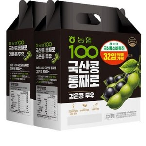 농협100 국산콩 통째로 검은콩 두유, 190ml, 32개