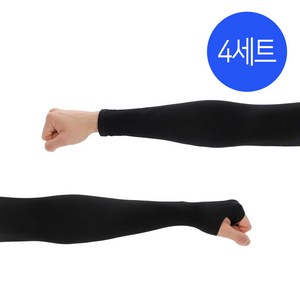 [2P X 4/ 손등형 2세트+손목형 2세트] 에이플심플 자외선 차단 쿨토시, 4세트, 블랙