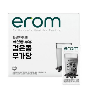 이롬 황성주 검은콩무가당두유, 190ml, 64개