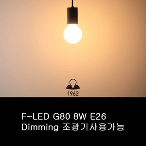 IKEL [일광전구] F-LED A60 8W E26 디밍전구, 일광 불투명 8W, 전구색 2700K, 1개