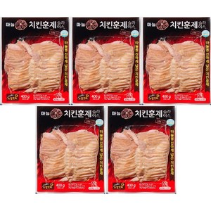 닭고기몰 노랑오리 마늘치킨훈제슬라이스 400g, 5개