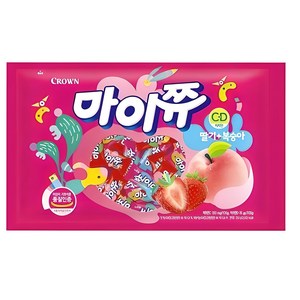 크라운 어린이집 유치원 간식 마이쮸 딸기+복숭아 284g 10봉 1박스, 720g, 2개