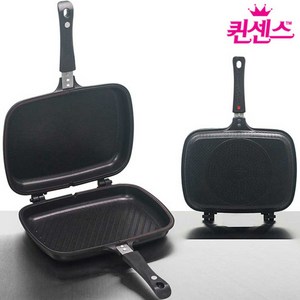 퀸센스 올비아 인덕션 양면팬 후라이팬 그릴팬 특대, 32cm, 1개