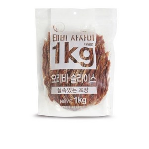 테비 사사미 오리바슬라이스 1kg 강아지 대용량 간식, 1개