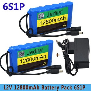 100 새로운 6S1P 12 볼트 12800 mah 충전식 리튬 이온 배터리 팩 CCTV 카메라에 적용, [01] 1chage, 1개, 1개입