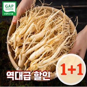 [1+1] 1키로 금산 인삼 5~6년근 가정용 못난이 난발삼 원수삼 파삼 막삼, (추가할인)세척/못난이난발삼500g+500g, 1개, 1kg