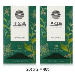 아모레퍼시픽 오설록 제주 순수녹차, 1.5g, 20개입, 6개