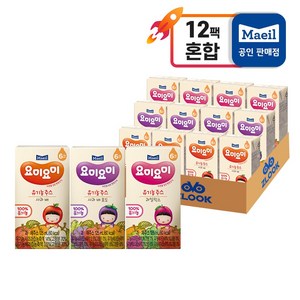 [똑똑]요미요미 과일 3종 각 4팩 (총12팩) 과일믹스4+사과배포도4+사과배4, 1세트, 125ml