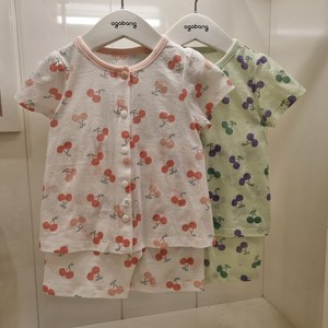 아가방 NC엑스코점 30% 강추! 부드러운 터치감! 무형광 면100% 소재굿! 귀여운 체리나염에 셔링소매가 사랑스러운 체리반소내의! 실내복! 신생아내의! 90부터는 어깨단추