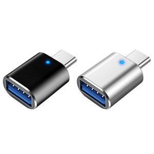 믹스MICS 1+1 메탈 알루미늄 USB-A to USB C타입 USB 3.0 5Gbps Type-C 변환젠더 2P, 블랙1P+실버1P, 1세트