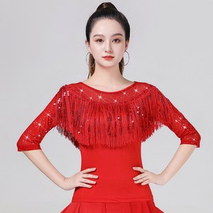 여성용 망사 수술 라인댄스복 라틴댄스복 스포츠댄스 Women's T-shit 뉴타임즈 W149H755