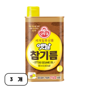 오뚜기옛날 참기름, 500ml, 3개