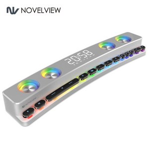 노벨뷰 디스코 팡 블루투스 게이밍 스피커 RGB, NV123, 화이트