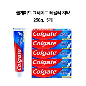 콜게이트 치약 250g 5개 코스트코 입냄새 그레이트 레귤러 고불소 1450ppm