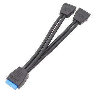 USB 3.0 헤더 연장 케이블 19/20 핀 1-2 Y 스플리터 내부 확장 어댑터 DIY, [01] Black, 1개, 한개옵션1