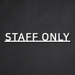 스튜디오투명 관계자 외 출입금지 아크릴사인 흰색, STAFF ONLY 일체형, 1개