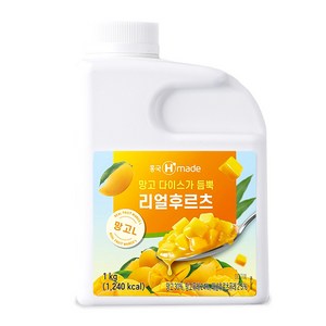 흥국 리얼후르츠 망고L 1kg (냉동) 망고스무디 베이스, 1개