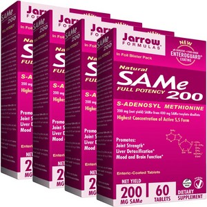 재로우 SAMe 200mg 타블렛 비건 글루텐 프리, 60정, 4개