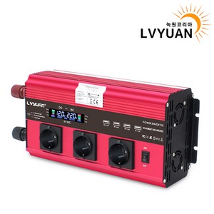 녹원 차량용 LCD 인버터 유사계단파 6000W 220V 60hz 한국형 KC인증, 용량 6000W 전압 24V, 1개