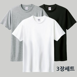 완티 1+1+1 남녀공용 17수 라운드 반팔 면티 3장