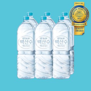 백산수 무라벨 생수, 2L, 6개