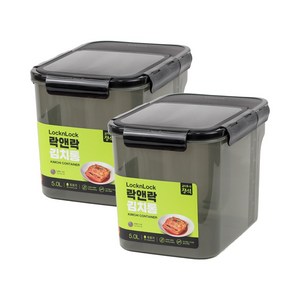 락앤락 플라스틱 직사각 원핸들 김치통 HPL890WN, 5L, 2개