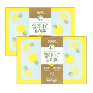 동국제약 엘리나C & 이뮨 고함량 비타민C 2000mg+비타민D 2000IU+아연10mg, 360g, 2개