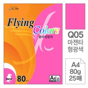 플라잉칼라 Q05마젠타형광색A4 80g 복사용지25매 10개, 본상품, 상세페이지 참조