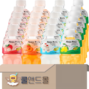 [쿨앤드몰] 모구모구 4가지맛(리치+복숭아+요거트+망고), 24개, 320ml