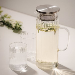 Object MiN 내열유리 물병 스텐뚜껑포함, 투명, 1.4L, 1개