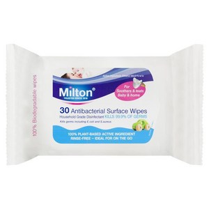 Milton Antibacteial Suface Wipes 밀튼 세정 물티슈 30장 4팩, 4개, 30개