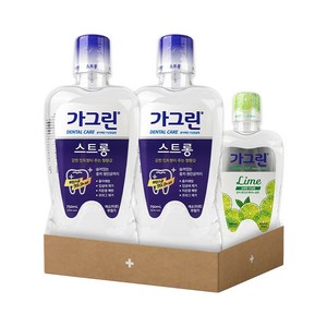 동아제약 가그린 대용량 기획세트 스트롱 750ml x 2개 + 가그린 라임 380ml x 1개