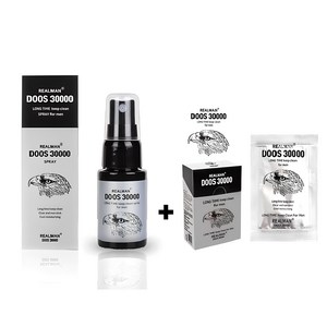 [펜시라벨] 리얼맨도스 30000 롱타임 킵클린 포맨 스프레이 20ml + 도스 30000 2ml x 10p [언제 어디서든 강한 남성 필수 아이템], 1개