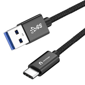 노바베이스 USB A to C 타입 고속충전 데이터 케이블 USB 3.2 GEN2 10Gbps, 1개, 블랙, 200cm