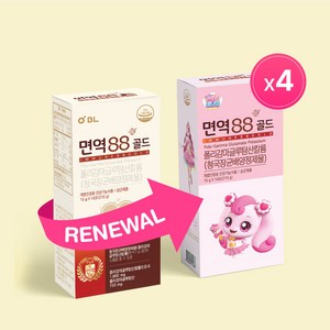 면역88 골드 X 티니핑 PGA-K 폴리감마글루탐산칼륨 14포 x 4박스, 210g