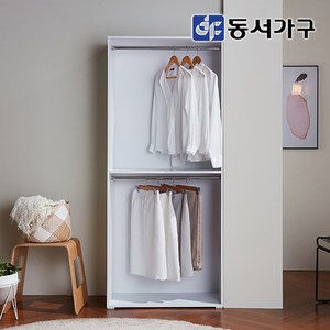 동서가구 퓨어 드레스룸 800 2단 짧은 옷장 DF636691, 화이트