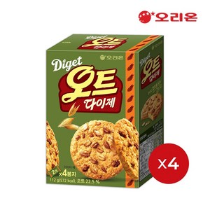 오리온 오트다이제 비스켓 4p, 112g, 4개