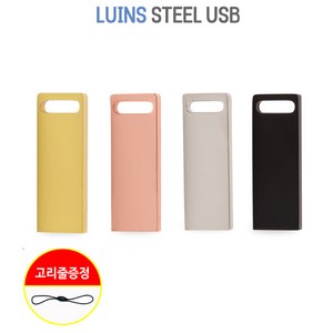 루인스 USB 2.0 이동식 외장 메모리 미니 컴퓨터 유에스비 + 고리줄, 4GB, 로즈골드, 1개