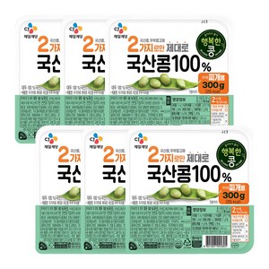 [국산콩 100%] CJ 행복한콩 2가지로만 국산콩찌개용 두부300g x 6개, 300g